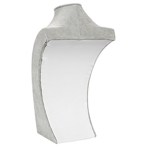 Juvale Busto de la joyería - Collar de Terciopelo Stand - Collar Independiente al por Menor maniquí Soporte de exhibición - Gris, 8 x 14 x 4,5 Pulgadas