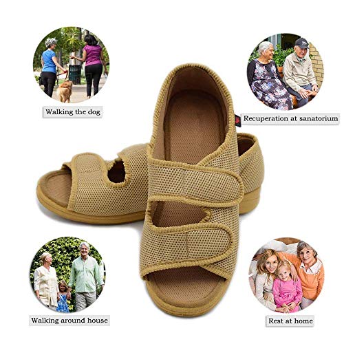 JXJ Edema para Mujer Zapatillas para diabéticos Fascitis Plantar Sandalias ortopédicas Artritis Hinchadas Zapatos para Caminar Extra Anchos Ajustables para Ancianos Tamaño Unisex