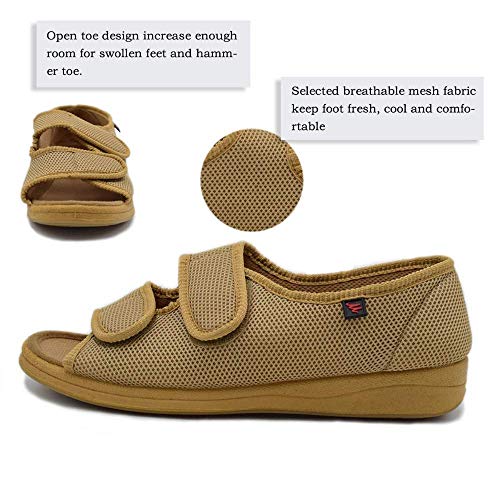JXJ Edema para Mujer Zapatillas para diabéticos Fascitis Plantar Sandalias ortopédicas Artritis Hinchadas Zapatos para Caminar Extra Anchos Ajustables para Ancianos Tamaño Unisex