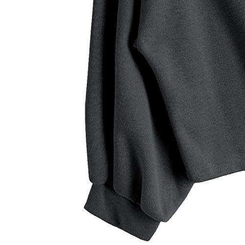 K-youth sudadera mujer Mujer Sudaderas Cortas, Tumblr Cortas Anchas 2018 Otoño Invierno Chicas Ropa Deportiva Moda Manga Larga Blusa Tops Baratos Hoodie Sweatshirt(Gris, M)