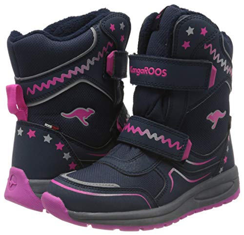 KangaROOS K-Plush RTX, Botas de Nieve Unisex Niños, Schwarz (Jet Black/Turquoise 5015), 38 EU