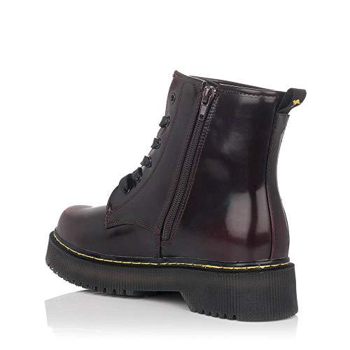KANGAROOS K2790 Bota Militar Plataforma Mujer Burdeos 40