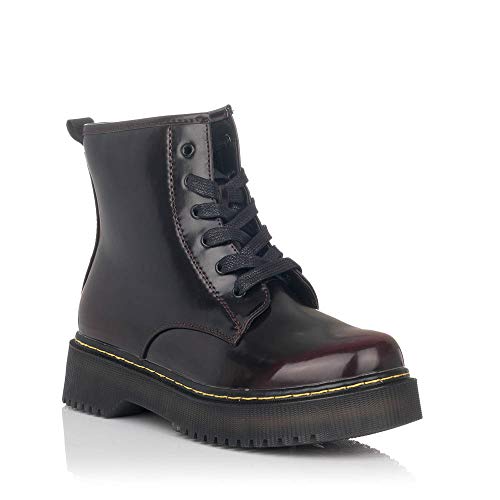 KANGAROOS K2790 Bota Militar Plataforma Mujer Burdeos 40