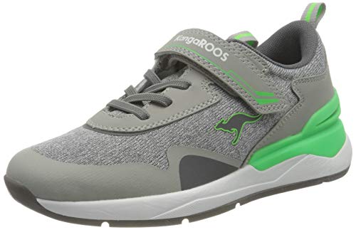 KangaROOS KD-Gym EV, Zapatillas, Vapor Grey Neon Green 2198, 34 EU
