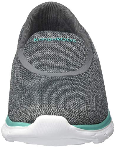 KangaROOS KN-Slip, Zapatillas Mujer, Gris y Turquesa, 37 EU