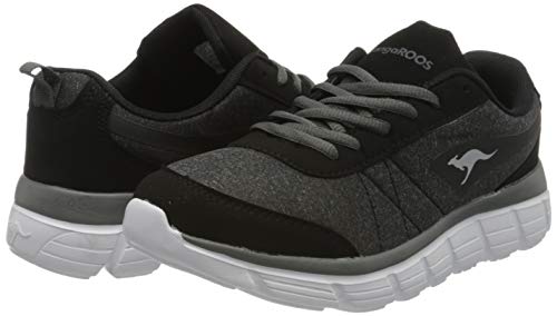 KangaROOS Kr-Ref, Zapatillas Mujer, Negro (Jet Black/Steel Grey 5003), 37 EU