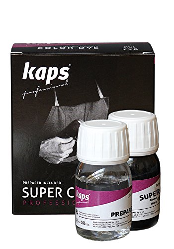 Kaps Tinte con Imprimación para Zapatos y Bolsos Textiles Y de Cuero Natural Y Sintético, Super Color And Preparer, 70 Colores (130 - beig)