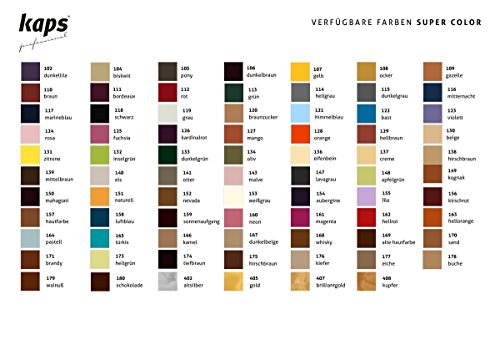 Kaps Tinte para Zapatos y Bolsos de Cuero y Textil con Esponja y Brocha, Super Color, 70 Colores (111 - burdeos)
