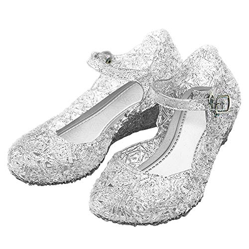 Katara-Zapatos De Princesa Con Cuña Disfraz Niña, color blanco, EU 26 (Tamaño del fabricante: 28) (ES10)
