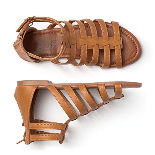 katliu Sandalias de Gladiador Mujer Moda Romanas Sandalias Marrón Gr.41