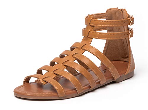 katliu Sandalias de Gladiador Mujer Moda Romanas Sandalias Marrón Gr.41