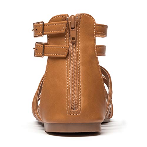 katliu Sandalias de Gladiador Mujer Moda Romanas Sandalias Marrón Gr.41