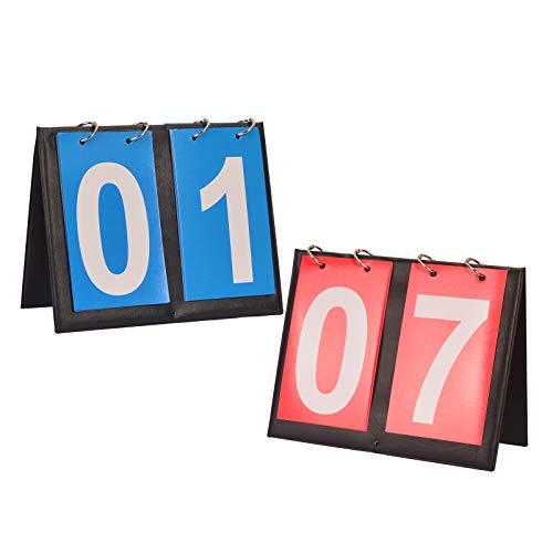 KATOOM Marcador Deportivo 2pcs Tablero de Flip Portátil para Puntuación Juegos de Béisbol Fútbol Tenis de Mesa Voleibol Baloncesto Deportes Curling Esgrima Hockey Gateball Bádminton a Deportistas
