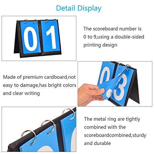 KATOOM Marcador Deportivo 2pcs Tablero de Flip Portátil para Puntuación Juegos de Béisbol Fútbol Tenis de Mesa Voleibol Baloncesto Deportes Curling Esgrima Hockey Gateball Bádminton a Deportistas