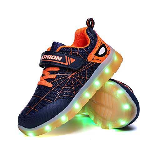 Kauson LED Zapatos Verano Ligero Transpirable Impermeable Bajo 7 Colores USB Carga Luminosas Parpadeo Deporte de Zapatillas con Luces Los Mejores Regalos para Niños Niñas Cumpleaños de Navidad