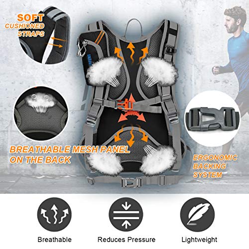 Keethem Mochila de Ciclismo 18L Impermeable para Excursionismo Ciclismo Alpinismo Senderismo Camping al Aire Libre con 2 mosquetones Gratis