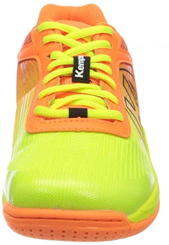 Kempa Attack 2.0 Junior, Zapatillas de Balonmano Unisex Adulto, Multicolor (Fluor Orange/Fluor Gelb 02), 37 EU