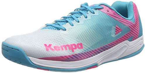 Kempa Wing 2.0 Women, Zapatillas de Balonmano Unisex Adulto, Multicolor (blanco/esquiblau 01), 39.5 EU