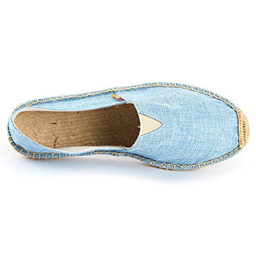 Kentti Alpargatas Mocasines Sin Cordones Plano Hombre Azul Claro 41 EU