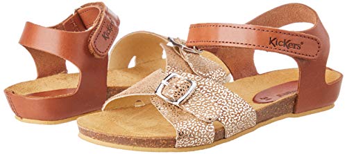 Kickers Bobbun, Sandalias de Punta Descubierta Niños, Beige (Beige Foncé 112), 34 EU