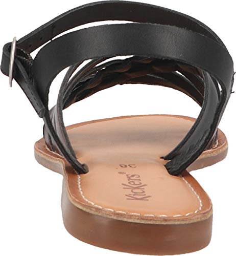 KICKERS Etcetera, Sandalia Unisex Adulto, Negro Plata 81, 40 EU