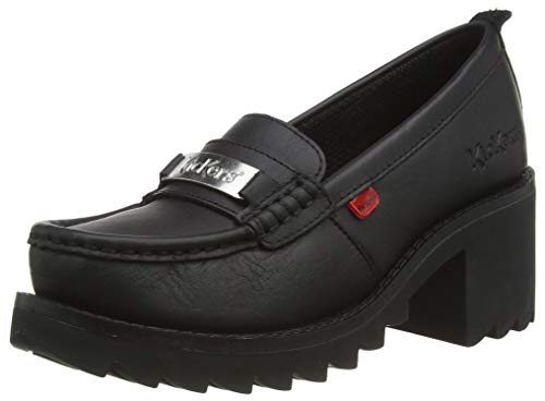 Kickers klio Loafer Black Leather, Zapatos Mujer, Negro, 38 EU
