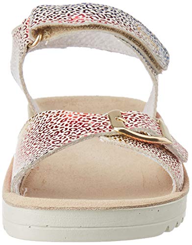 Kickers Odyssa, Sandalias de Punta Descubierta Mujer, Beige (Beige Multicolor Leopard 113), 36 EU