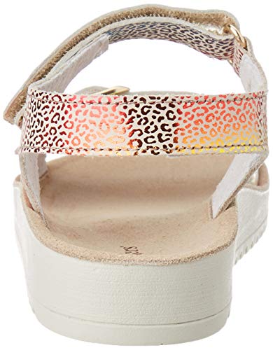 Kickers Odyssa, Sandalias de Punta Descubierta Mujer, Beige (Beige Multicolor Leopard 113), 36 EU