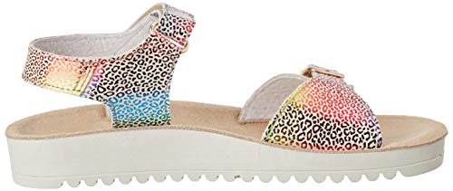 Kickers Odyssa, Sandalias de Punta Descubierta Mujer, Beige (Beige Multicolor Leopard 113), 36 EU