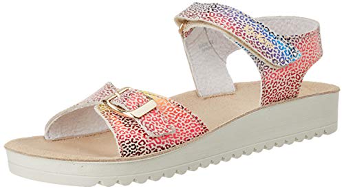 Kickers Odyssa, Sandalias de Punta Descubierta Mujer, Beige (Beige Multicolor Leopard 113), 36 EU