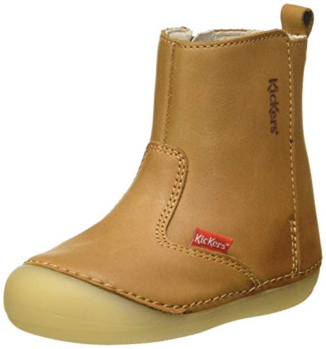 KICKERS Socool, Botas Cortas al Tobillo Niñas, Silla DE Camello, 18 EU
