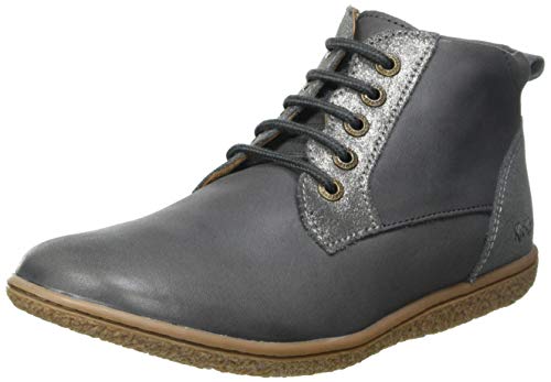KICKERS Vetigo, Botas Cortas al Tobillo Niñas, Gris Plata Metalica, 24 EU