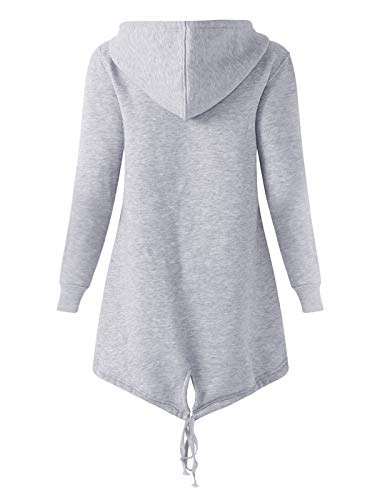 Kidsform Sudadera con Capucha para Mujer Sudadera con Capucha de Otoño Sudadera con Bolsillo Hoodie E-Gris S