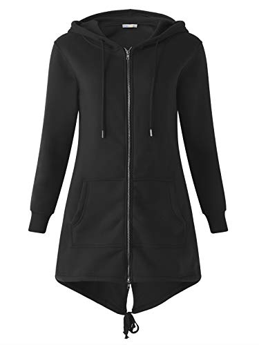 Kidsform Sudadera con Capucha para Mujer Sudadera con Capucha de Otoño Sudadera con Bolsillo Hoodie E-Negro XL