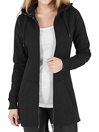 Kidsform Sudadera con Capucha para Mujer Sudadera con Capucha de Otoño Sudadera con Bolsillo Hoodie E-Negro XL