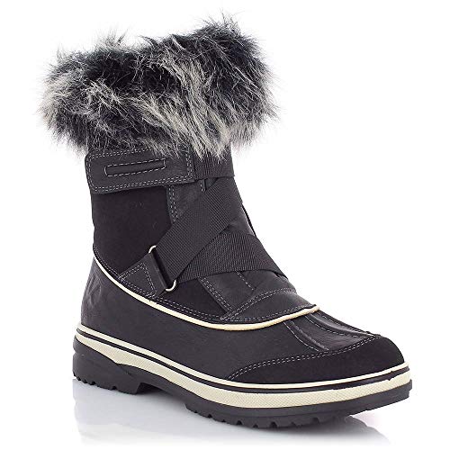 KIMBERFEEL Akutan, Botas para Nieve para Mujer, Negro, 38 EU