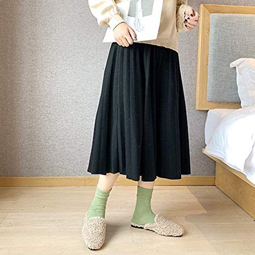 KingbeefLIU Zapatillas Mujer Casual Otoño Invierno Faux Fleece Flat Mulas Zapatillas Exterior Interior Zapatos Caqui 35