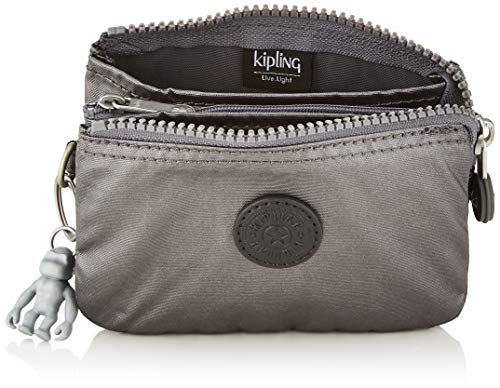 Kipling Creativity S, Cartera para Mujer, Negro (Carbon Metallic), 14.5x9.5x5 cm