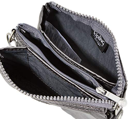 Kipling Creativity S, Cartera para Mujer, Negro (Carbon Metallic), 14.5x9.5x5 cm