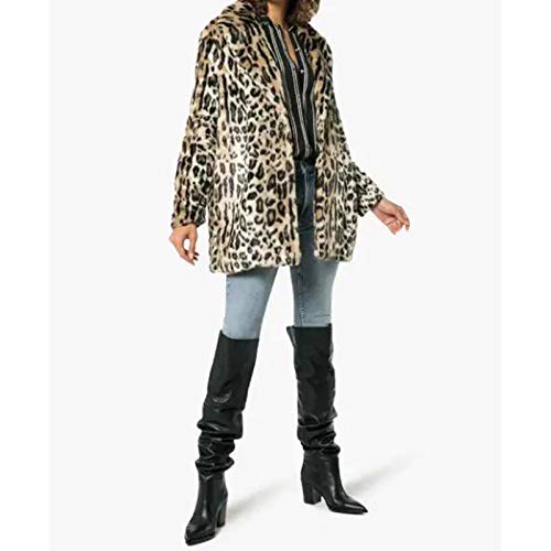 KKJKK Mujer Señoras Botas Altas por Encima de la Rodilla Invierno Moda Calentar Botas Altas Botas Largas Tacón Grueso Botas Talla Grande Botas de Mujer Dedo del Pie Puntiagudo Tacón Alto,Negro,EU38