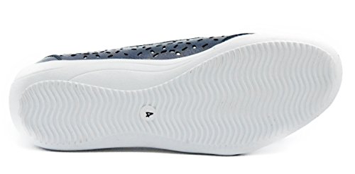 Knixmax Bailarinas/Mary Jane Merceditas para Mujer, Zapatos Plano Verano para Caminar, Zapatillas de Ballet de Piel Mocasines Transpirables Cómodos Moda Loafers Zapatos de Conducción, Navy EU41