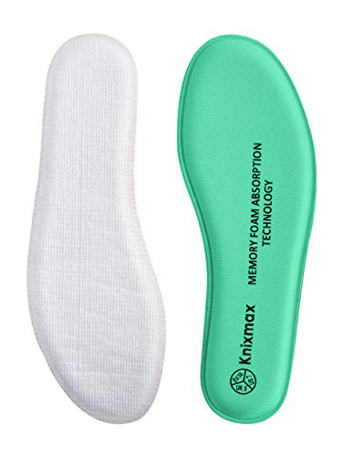 Knixmax Plantillas Memory Foam para Zapatos de Mujer y Hombre, Plantillas Confort Amortiguadoras Cómodas y Flexibles para Trabajo, Deportes, Caminar, Senderismo, EU37 (UK 4) Verde