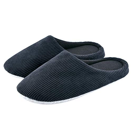 Knixmax Zapatillas de Estar por Casa para Hombre Mujer, Zapatos Memory Algodón Pantuflas, Zapatillas Cómodas Suave CáLido y Antideslizante Zapatillas para Interior, Hotel, Hogar, Negro EU 36-37