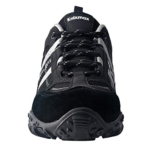 Knixmax - Zapatillas de Senderismo para Mujer, Zapatillas de Montaña Trekking Trail Ligeros Cómodos y Transpirables Zapatillas de Seguridad Low-Top Antideslizante de Deporte, Negro EU 42