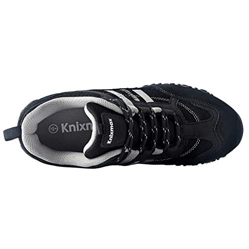 Knixmax - Zapatillas de Senderismo para Mujer, Zapatillas de Montaña Trekking Trail Ligeros Cómodos y Transpirables Zapatillas de Seguridad Low-Top Antideslizante de Deporte, Negro EU 40