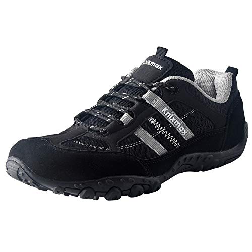 Knixmax - Zapatillas de Senderismo para Mujer, Zapatillas de Montaña Trekking Trail Ligeros Cómodos y Transpirables Zapatillas de Seguridad Low-Top Antideslizante de Deporte, Negro EU 40