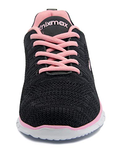 Knixmax-Zapatillas Deportivas para Mujer, Zapatillas de Running Fitness Sneakers Zapatos de Correr Aire Libre Deportes Casual Zapatillas Ligeras para Correr Transpirable, EU39 Negro Rose