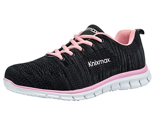 Knixmax-Zapatillas Deportivas para Mujer, Zapatillas de Running Fitness Sneakers Zapatos de Correr Aire Libre Deportes Casual Zapatillas Ligeras para Correr Transpirable, EU40 Negro Rose