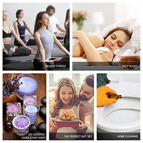 KOLLIEE Aromaterapia Aceites Esenciales Naturales Puros Organicos Aceites Esenciales Set Bio Para Humidificador Difusor Lavanda, Menta, Limón, Naranja Dulce, Jazmín, Orquídea, Romero, Eucalipto