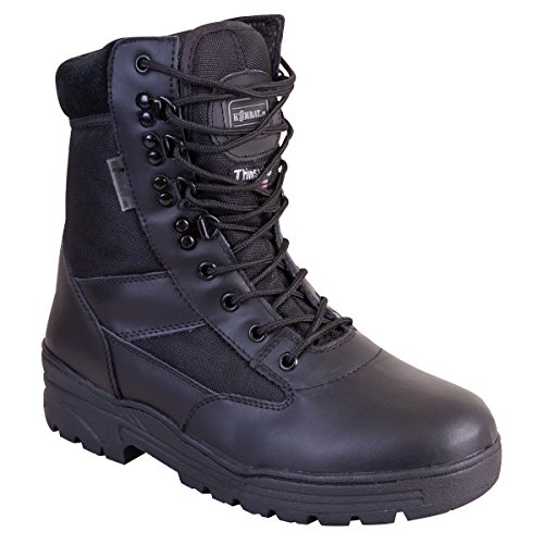 Kombat UK Botas Militares, Piel y Nailon, Media caña, para Hombre, Botas de Patrulla, Hombre, Color Negro, tamaño 8